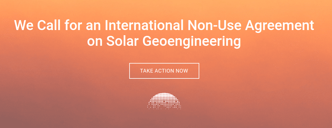 Solar Geoengineering Non Use Agreement